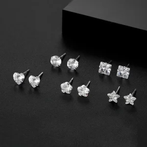 Brincos de Prata Esterlina 925 com Zircão para Mulheres